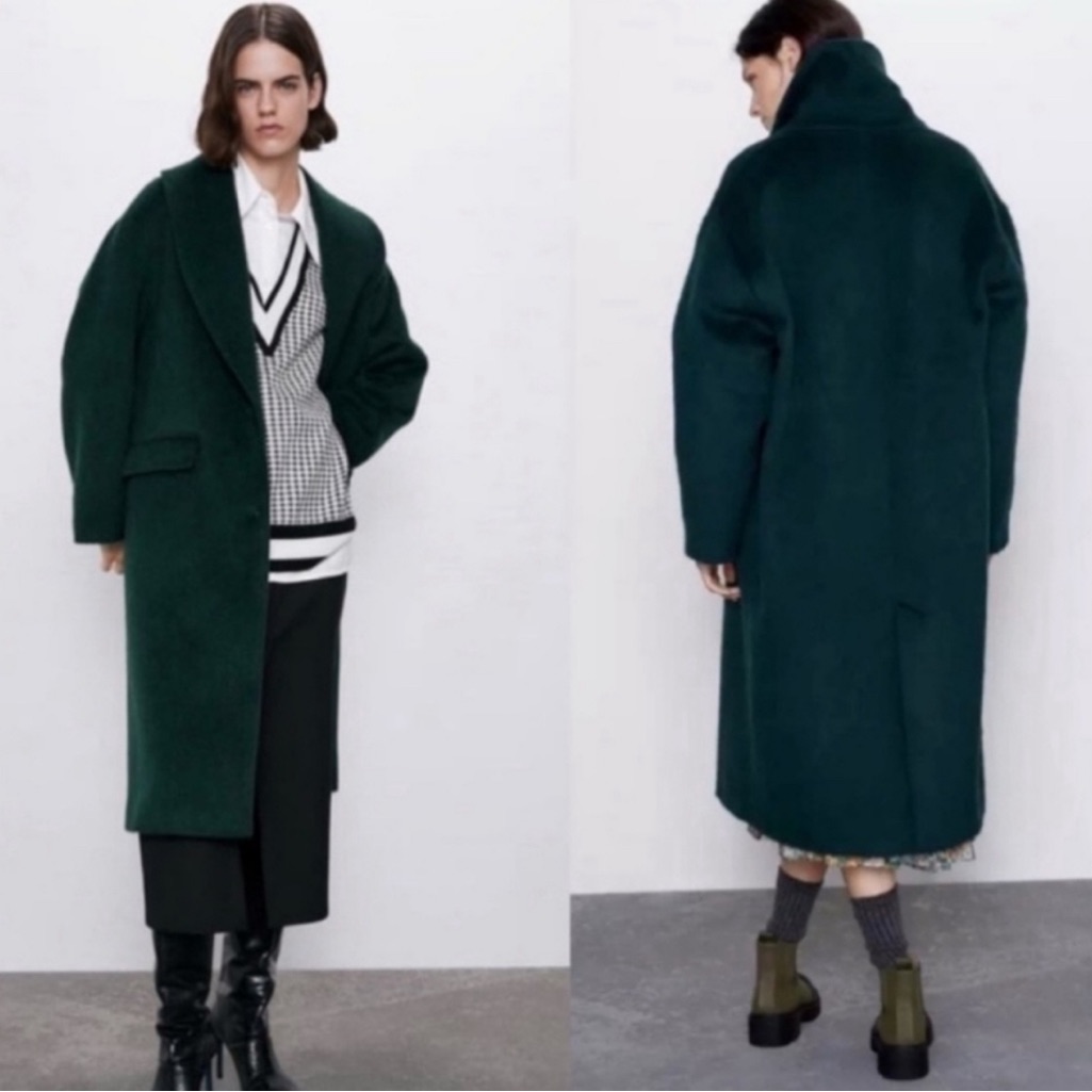 Nwt Luxury Minimalist Iconic Vintage Oversized Zara Manteco Wool Blend Coat